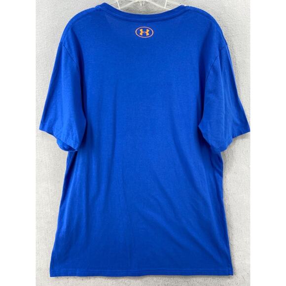 Under Armour T-Shirt Womens‎ XL Blue Pink Heat Gear Crew Short Sleeve Pull Over - Picture 6 of 8